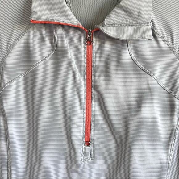 Lululemon Race With Grace 1/2 Zip II Wee Stripe White Silver Spoon - Picture 6 of 14